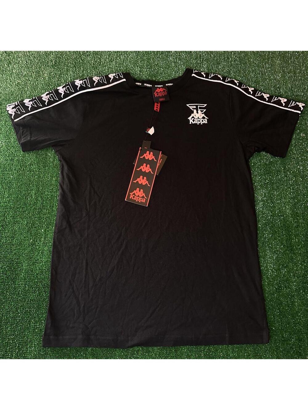 Faze Clan x Kappa Black Short Sleeve T-shirt embroidered logo